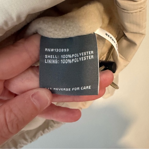 New Balance Fleece Lined Zip Up Hooded Jacket Men’s Size Medium Tan White - Picture 4 of 7